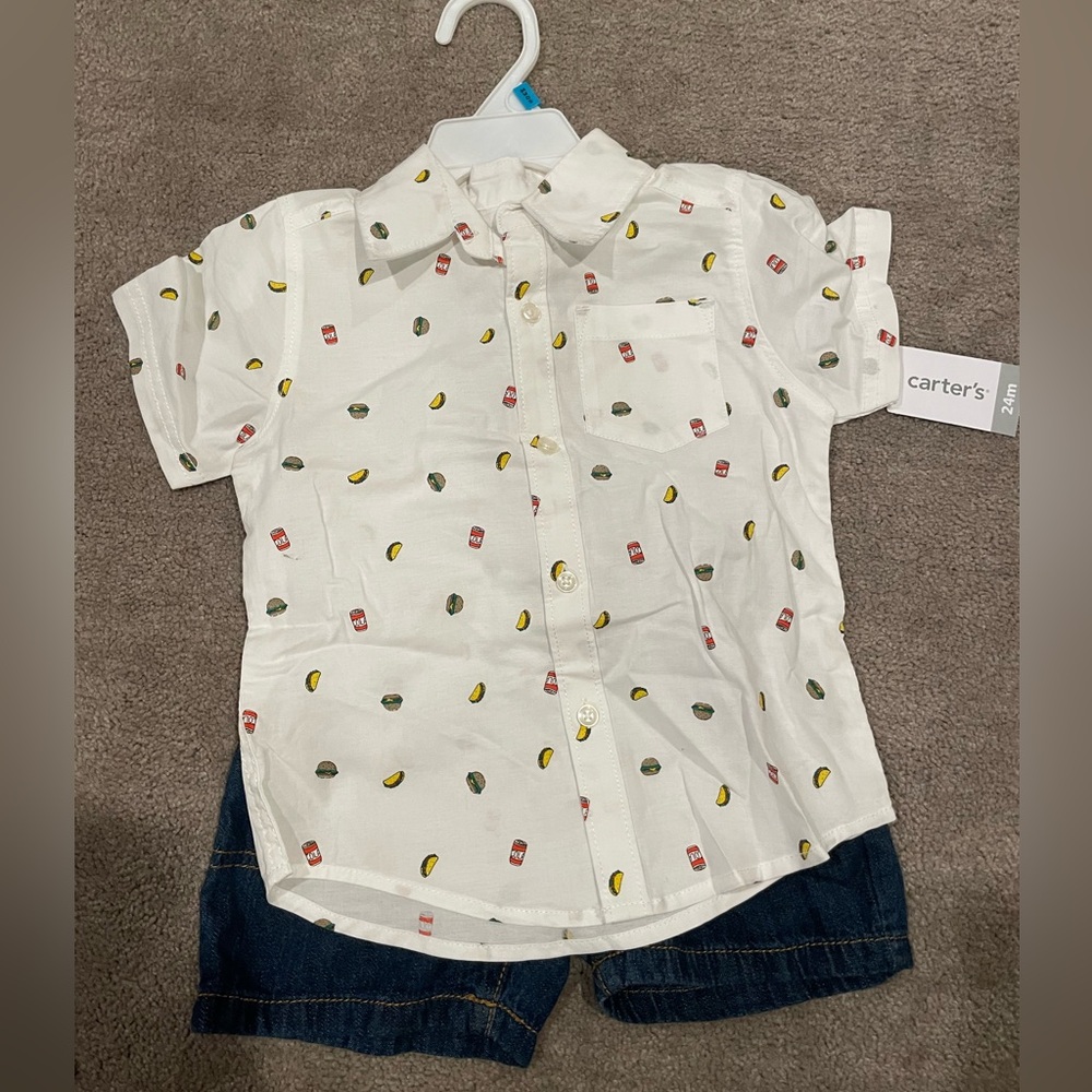 Carter's White Kids Shirt with Fun Print